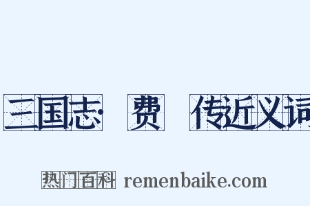 三国志·费祎传近义词是什么意思的图片